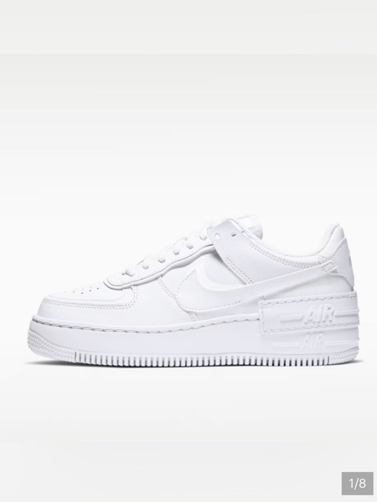 Nike Shoes - Nike White Air Force 1 Shadow Leather Sneakers